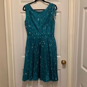 Teal Kate Spade Dress with Pleated Skirt